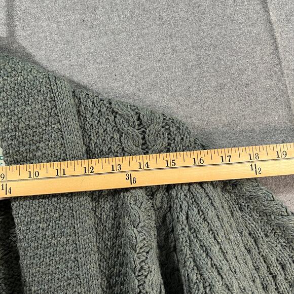 Aran Craft Merino Wool Oren Front Long Sweater Cardigan Moss Green Size Small - Picture 8 of 12